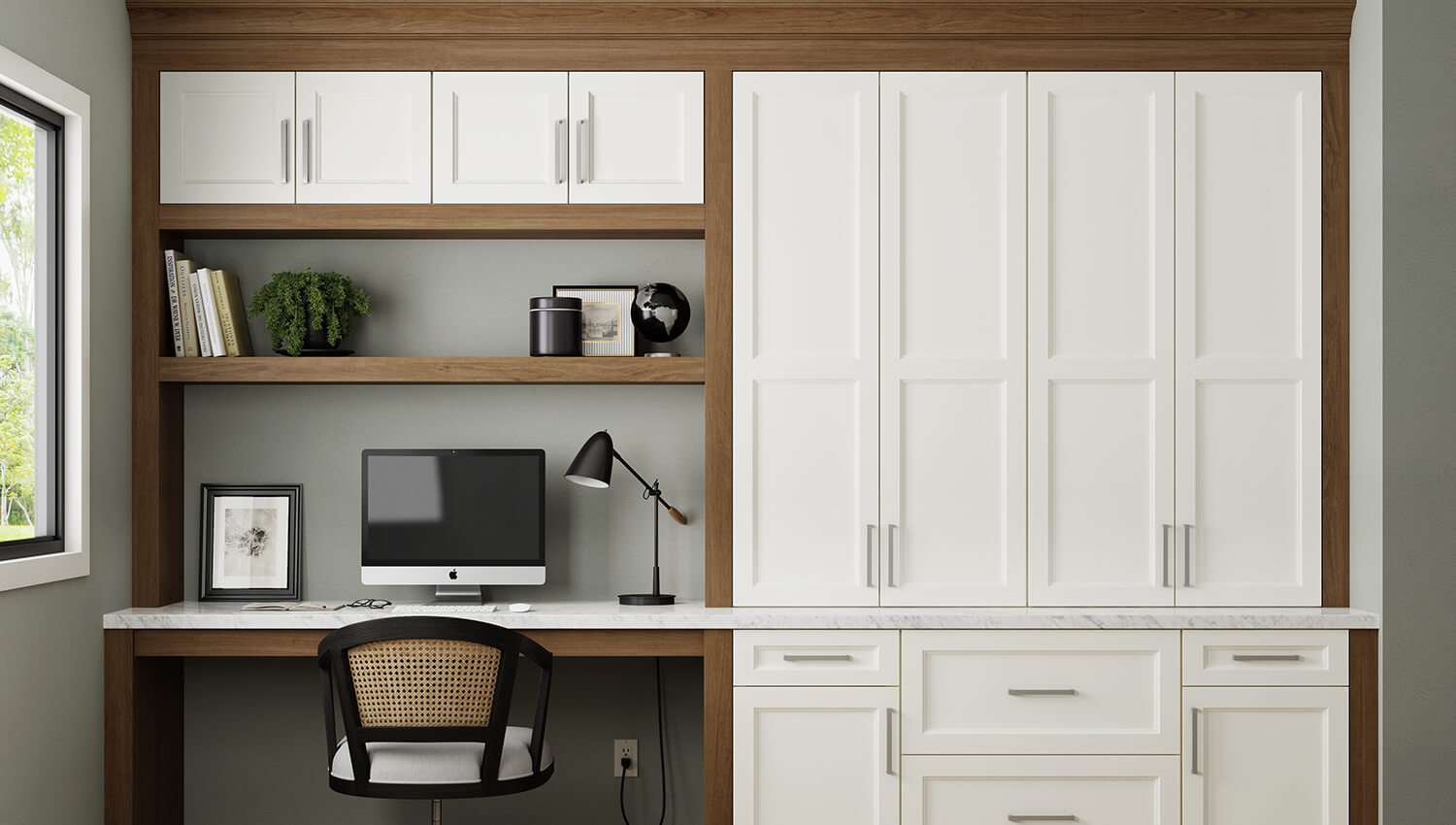 Adding a home office space that coordinates seamlessly with the other cabinetry and millwork throughout your home creates a fantastic place to get work done from home. 