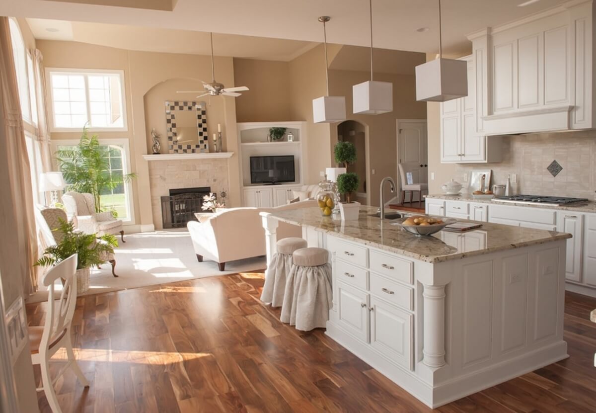 Dura Supreme cabinetry, Oxford Classic door style, Standard Overlay in Maple, White with Pewter Accent from Drexel in Wisconsin