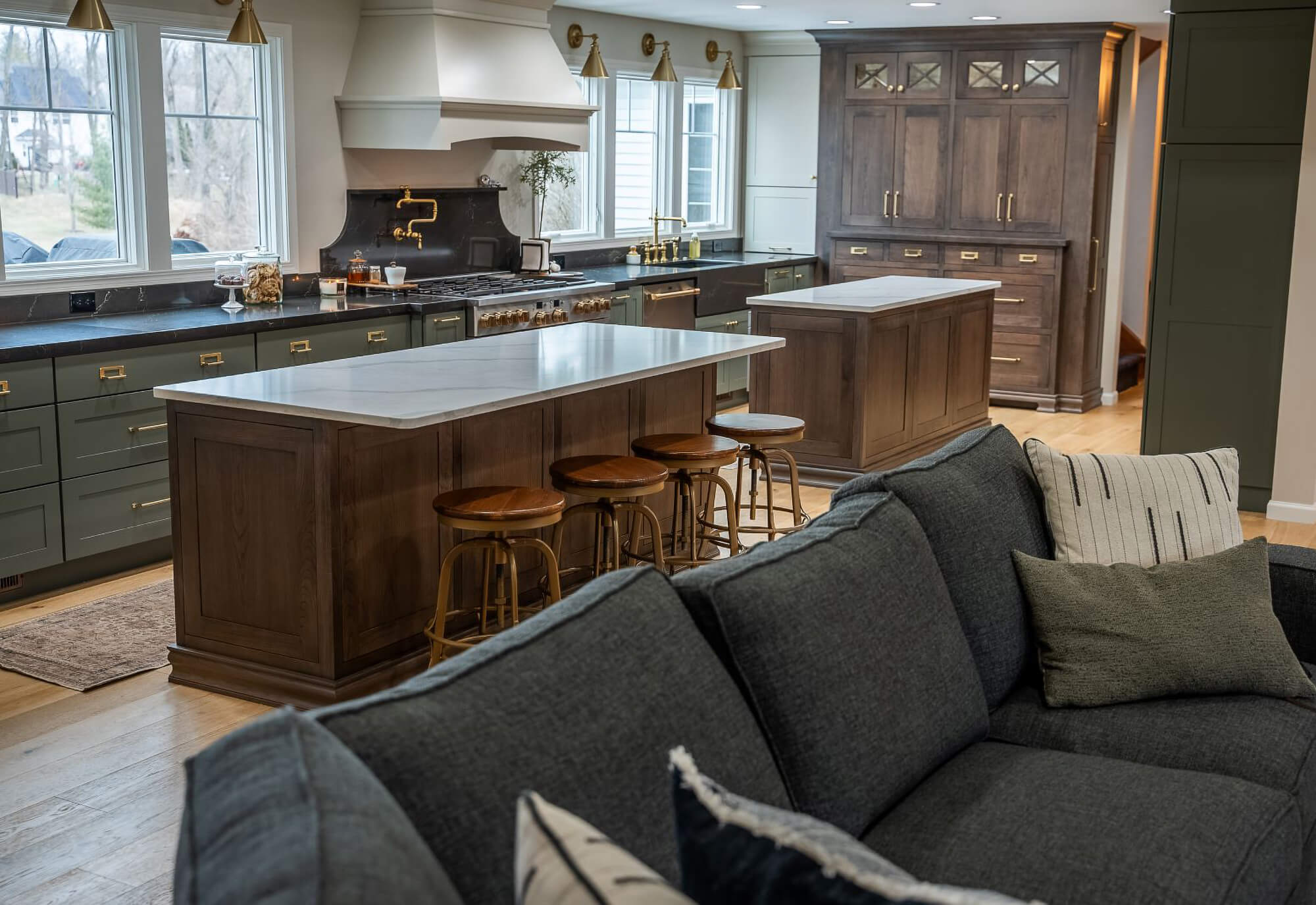 The newly remodeled kitchen from the same angle shot as the before pic.